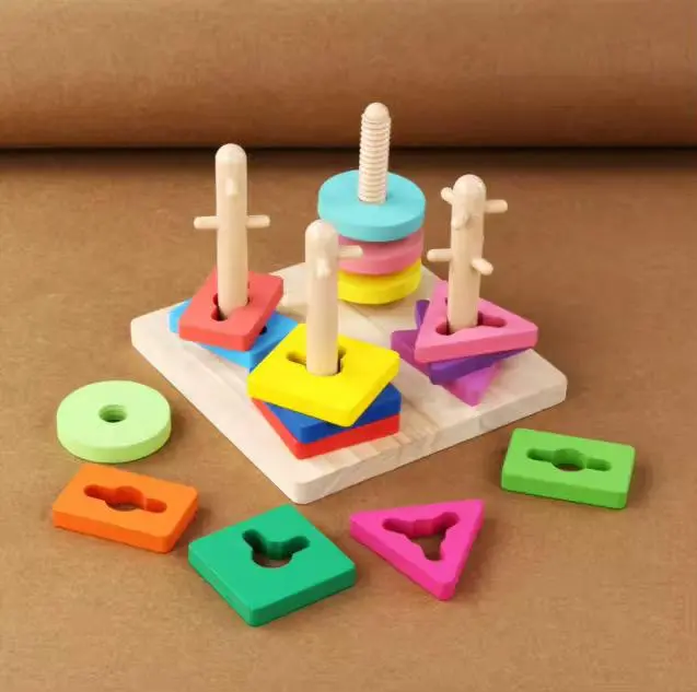 Shape of the Column - Geometric Shape Wooden Stacking Puzzle for Kids