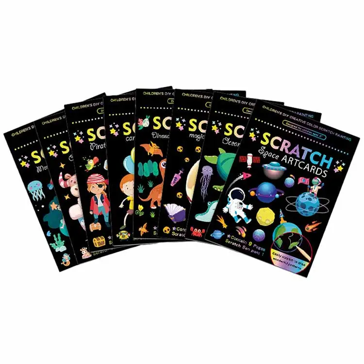 Scratch Art Cards, Engaging and Learning activity cards for Children