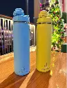 Stainless Steel Vacuum Insulated Sports Water bottle 22Oz, with Two Lids - Perfect for School, Gym, Daily use and hydration on the go