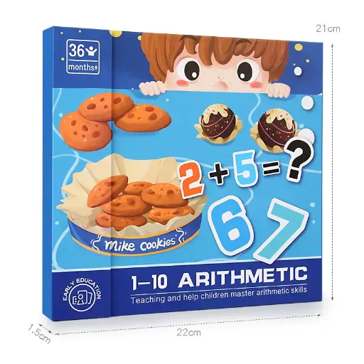 [PO-P052] Arithmetic Number Book - Learning Teaching Early Educational Activity Book with Magnetic Tiles For Kids